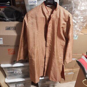 NEW ! Shatranj Men Long Kurta Embroided MultiColor Size XL